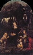 Leonardo  Da Vinci The Virgin of the Rocks France oil painting reproduction